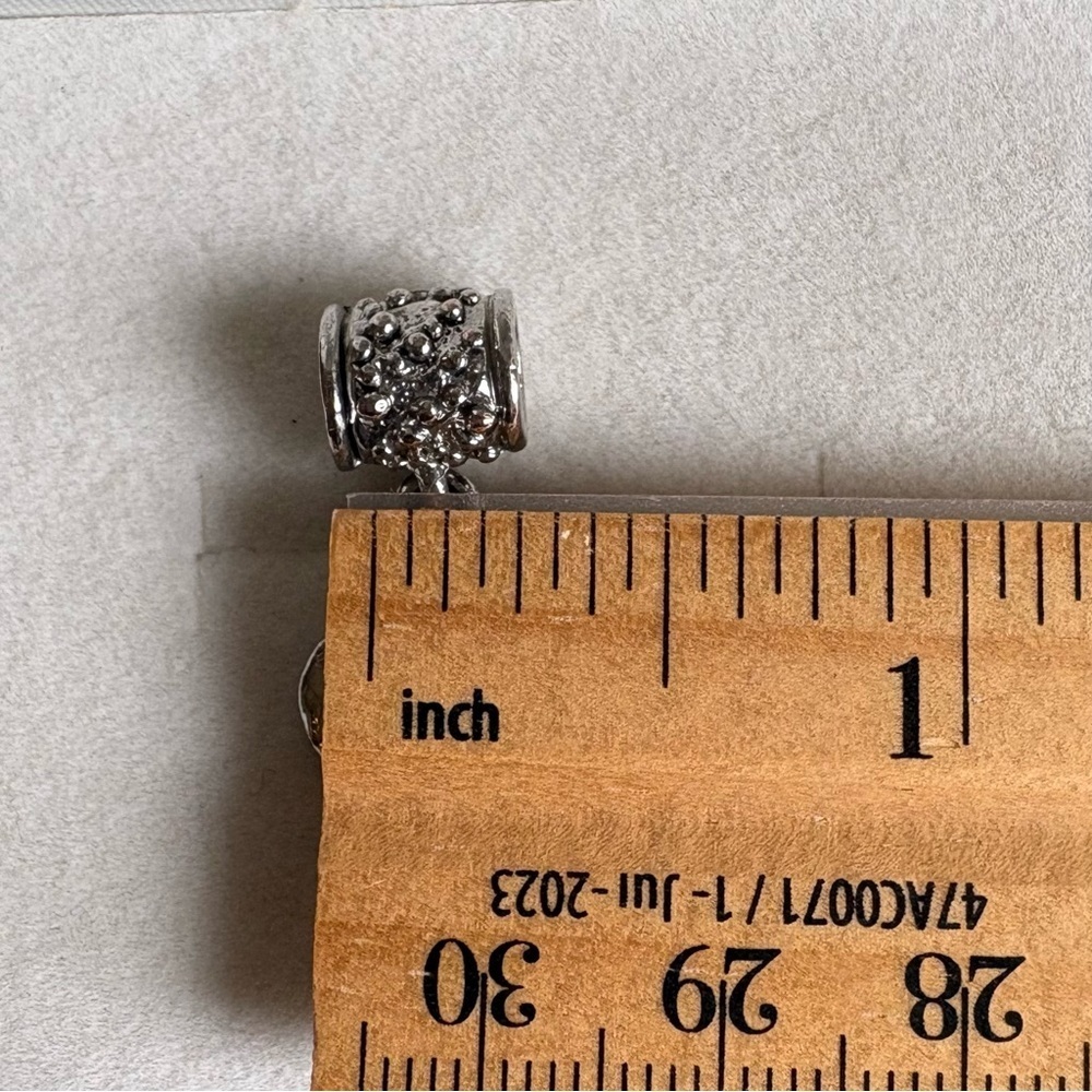 Silver Dangle Bead Charm Mouse w/ Rhinestones for Bracelet Necklace Jewelry - Picture 9 of 9